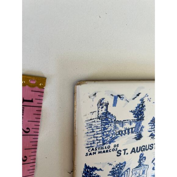 St Augustine Vintage Tile Art Plate, Made by Green Creations - Picture 5 of 5